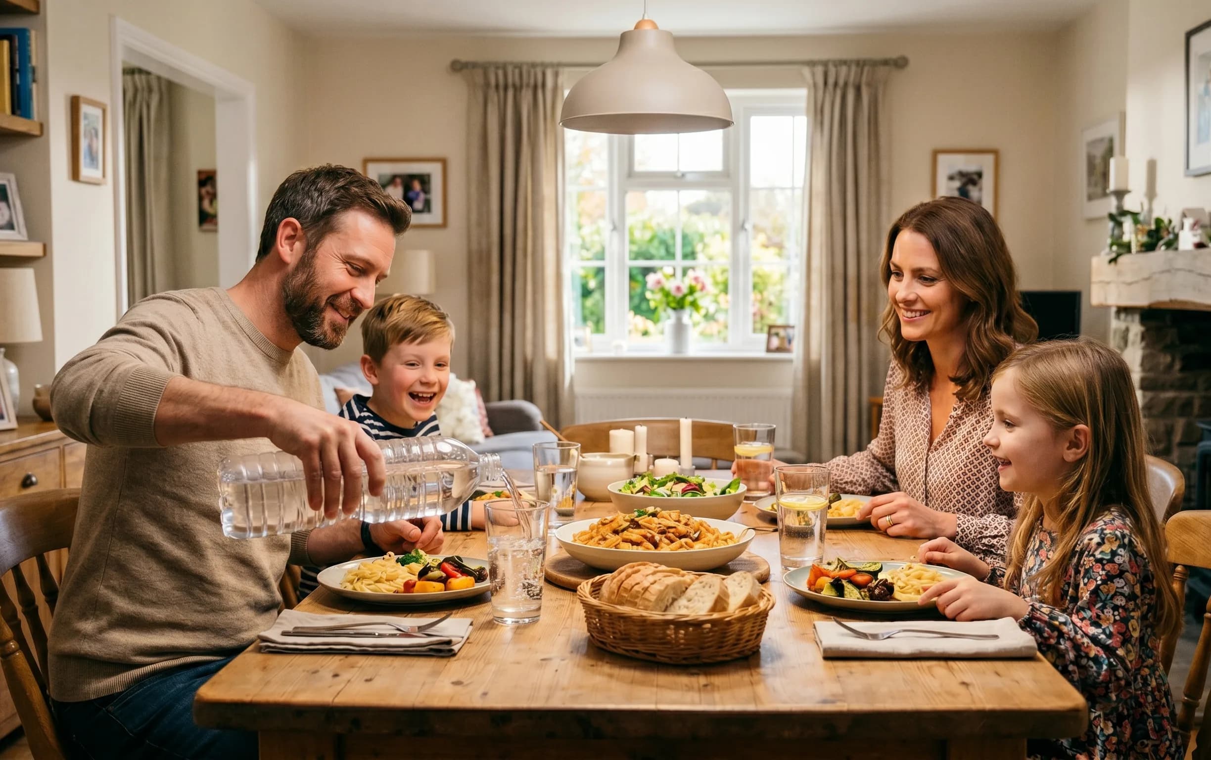 Family of four at home — no bottled water needed